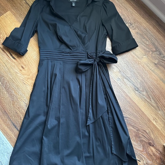 White House Black Market Dresses & Skirts - White House Black Market Black Midi Wrap Dress